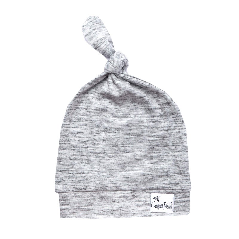 Copper Pearl Baby Beanie Hat Top Knot Stretchy Soft River 0-4mo - Image 1